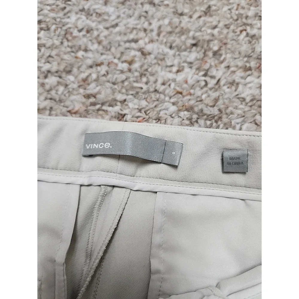 Vince Stitch Front /Back Seam Ponte Stretch Ankle Pant Size 0 Beige